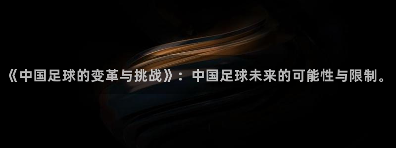 《中国足球的变革与挑战》：中国足球未